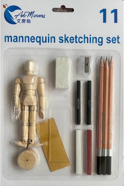 gebzeli Sketching Set Drawing Set 11 Parça manken+dağıtıcı+zımpara+sketch+sil...