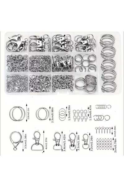 yiğit aksesuar Gümüş uzatma zinciri,Papağan,Bağlantı halkası ve Anahtarlık Kl...