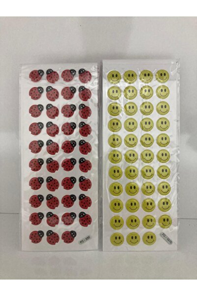 Face Gülenyüz Uğur Böceği Sticker Etiket 4 paket 172 Adet