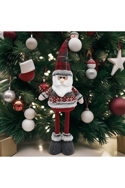 Flippy Διακοσμητικό Φιγούρα, Flippy, Άγιος Βασίλης, Τηλεσκοπικά Πόδια, Ρυθμιζόμενο Ύψος 44-54cm, Κόκκινο/Γκρι