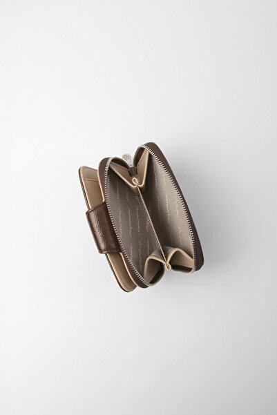 CENGİZ PAKEL Small Patterned Women's Wallet/Portfolio - 65308 - Brown/Earth