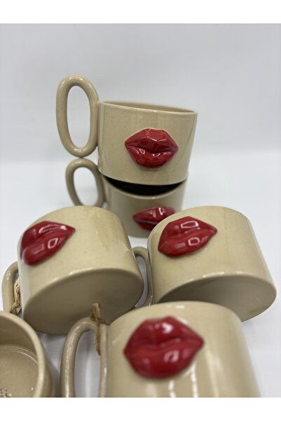 El Yapımı Dudak Mug