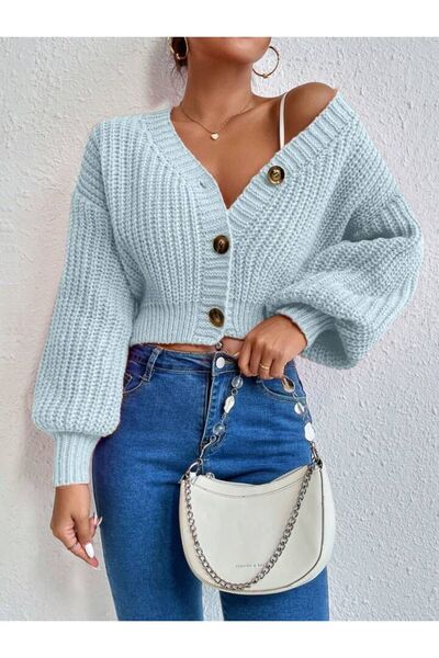 oneoff BebeMavisi Örgü Düğme Detaylı Ribana Kol Kadın Yelek