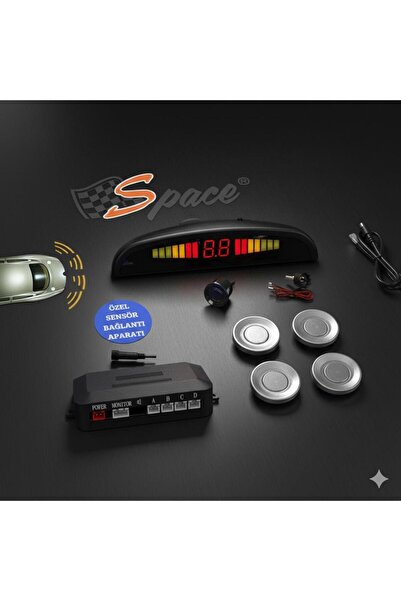 Space Oto Park Sensörü Türkçe Sesli 22 mm Gri Premium