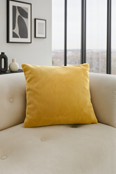 Premier Home Velvet Cushion Cover Mustard V1 40X40