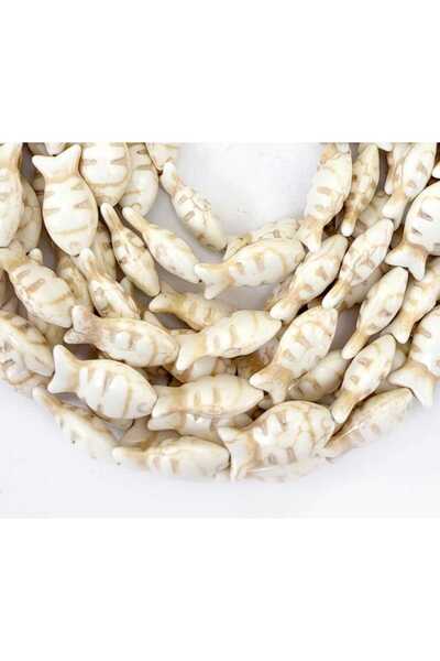 yiğit aksesuar 1 مجموعة (17 قطعة) من الخرز الحجري الطبيعي بلون كريمي لصناعة المجوهرات والحرف اليدوية