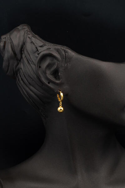 Bilezikci Top Altınlı 22 Ayar Sallantılı Küpe