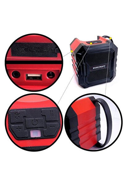 Worcraft Portable Bluetooth Speaker, 15 W, 20V Li-ion (battery not included), 15x16x18 cm,