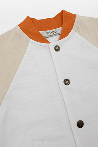 Panço Erkek Ecru Örme Kolej Yaka Ceket