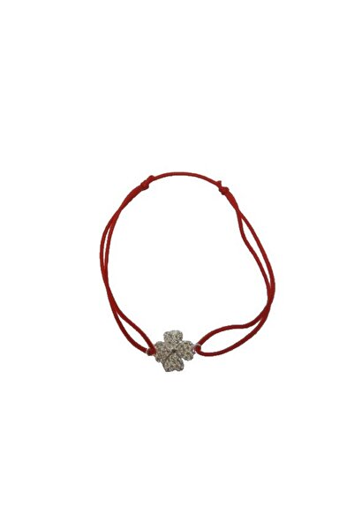 Flippy 925 Sterling Silver Double Knot Bracelet, Clover with Small Zirconia, 1.01 g