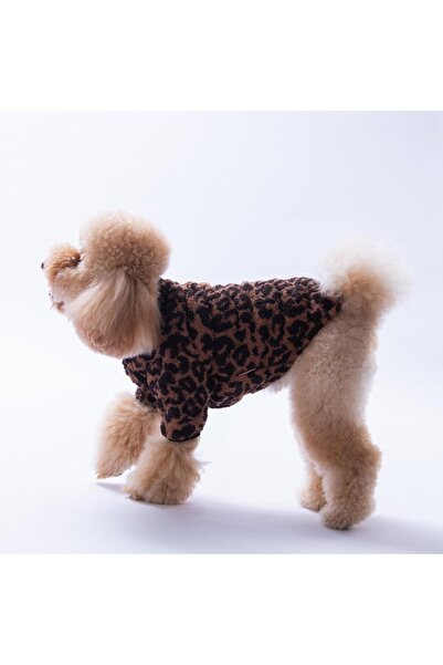 Pawstar Sri Lanka Ceket Kahverengi Leopar Desenli Batik Kedi Köpek Ceketi Kedi Köpek Kıyafeti Kedi Köpek Elb