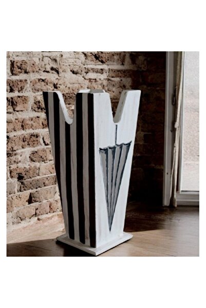 Decoratiuni Vintage Casa Retro Suport umbrele, pictat manual, alb, gri, negru...