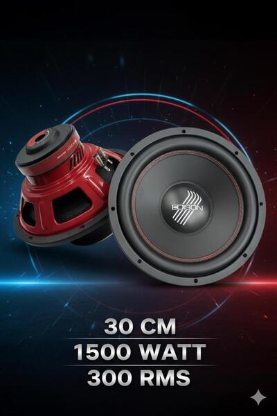 Edison Ed-s1200 1500 Watt 300 Rms 30 Cm Subwoofer Bass Bass Oto Hoparlör Kabinsiz