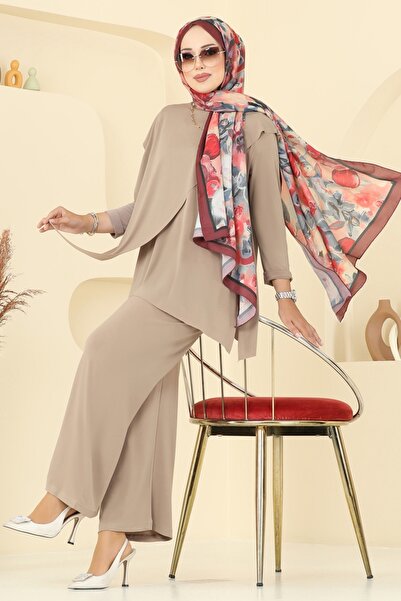 ModaMerve Asimetrik Kesim Sandy Takım 6026UZ662-MS Vizyon