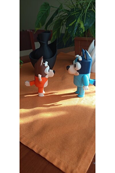 3DLİ Blue Bingo Dog Family Bluey Characters 2-Piece Midi Figure Set No Box