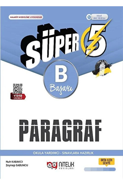 Nitelik Yayınları NİTELİK 5.SINIF SÜPER PARAGRAF (B) SORU KİTABI *YENİ*