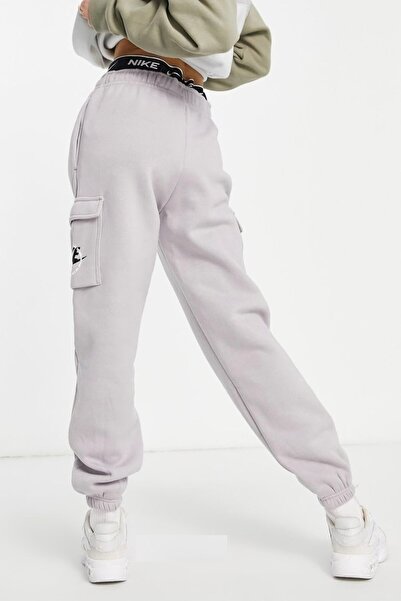 Nike Γυναικείο παντελόνι αθλητικό γραφικό φλις καργό Γυναικείο παντελόνι φούτερ λιλά