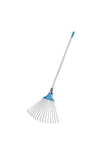 AQUACRAFT Leaf rake for garden, adjustable width, steel handle, 15 teeth, 125 cm
