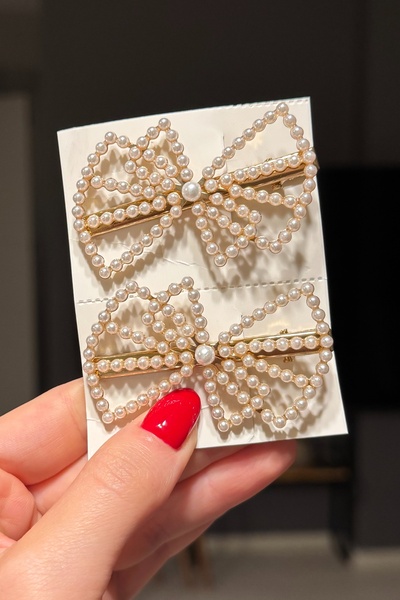 H&E DESIGN Σετ γυναικείας πόρπης με πέρλες 2 τεμαχίων