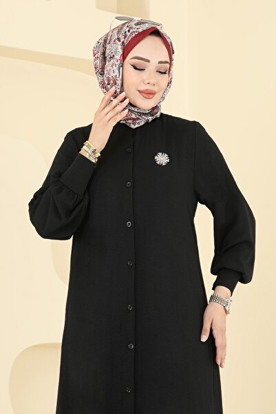 ModaMerve Önden Düğmeli Üçlü Takım 6011UZ662-MS Siyah