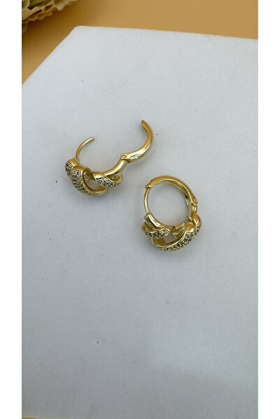 XUPING JEWELRY Zirkon Taşlı Spiral Desen Model Halka Küpe