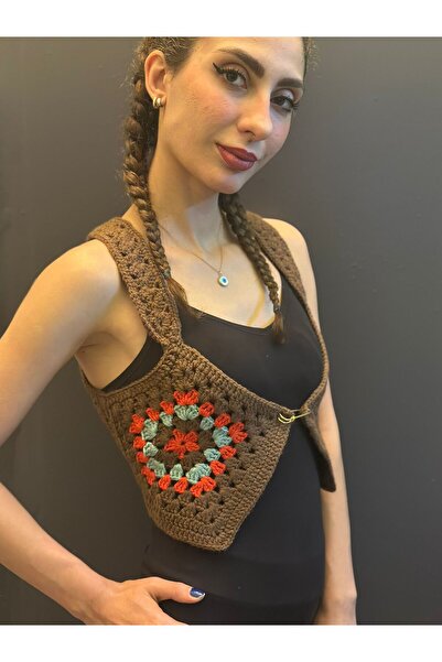 Gönülden Tasarım Ручна в'язка жіночий кроп-жилет