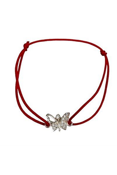 Flippy Adjustable Cord Bracelet, 925 Silver, Butterfly With Stones, Jolie Silver, 0.6 g, 1.5 cm x 1 cm