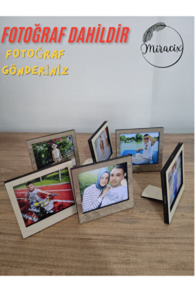 Miracix 6 Adet Ahşap (FOTOĞRAF DAHİL) Polaroid Mini Fotoğraf Çerçevesi - 9x9cm