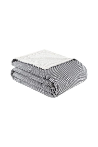 Denizli Concept Single Gray Wellsoft Blanket - Likya Soft Soft - Double Layer Cotton 150X195Cm