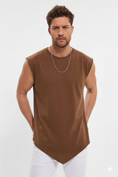 rammers Μπλουζάκι με φαρδύ γιακά, ασύμμετρο και βρώμικο κομμένο με μηδενικό μανίκι