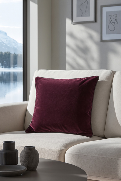 Premier Home Velvet Cushion Cover Purple Navy Blue V1 50X50