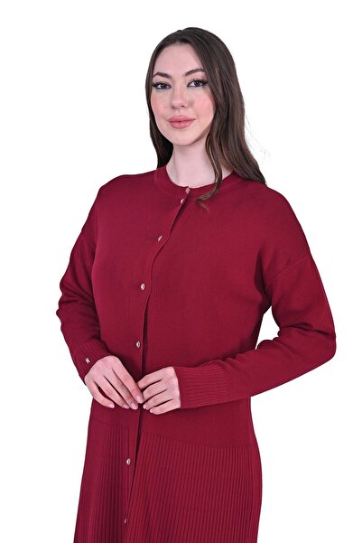 Invee Yelpazev Knitwear Cardigan Bordo