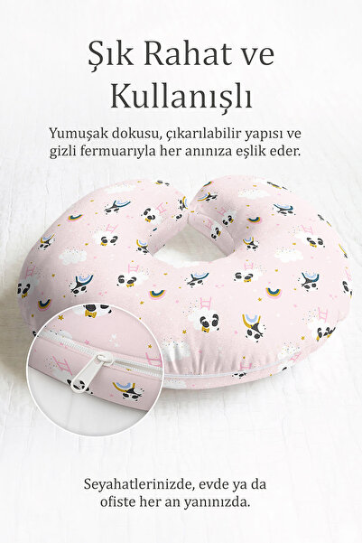 Evimde Bambaşka Panda Oblak Nebo Tematski Pamuk Paket Jastuka za Vrat - Slatk...