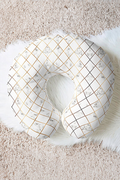 Evimde Bambaşka Pernă ergonomică pentru gât cu model de marmură - Pernă de că...