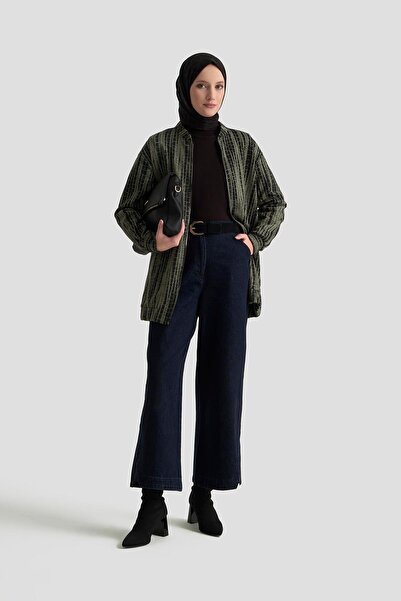 Armine TREND Kendinden Desenli Parlak Ceket Siyah 25KT538