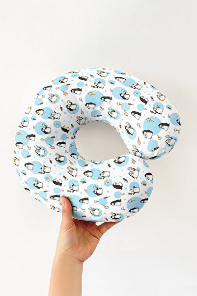 Evimde Bambaşka Pernă pentru gât din bumbac cu figură de pinguin - Pernă de c...