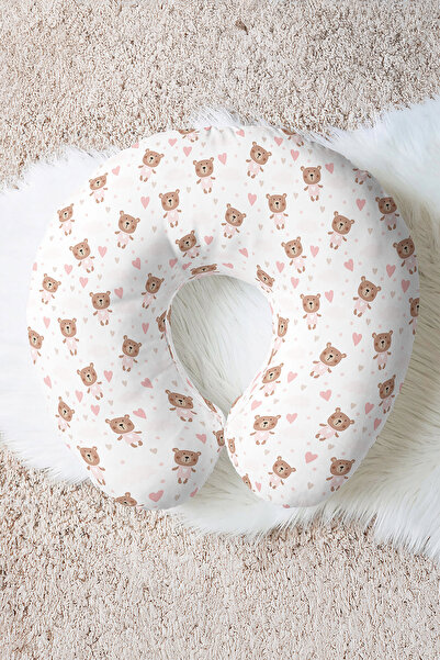 Evimde Bambaşka Pernă de gât din bumbac cu model de ursuleț drăguț - Pernă de...