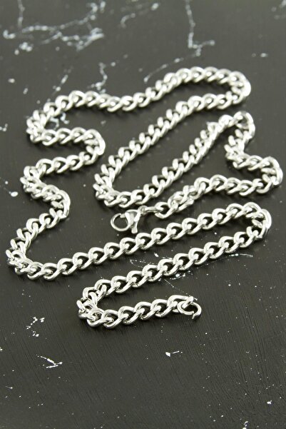 Marsilyan Flat Chain Steel Necklace 55 cm