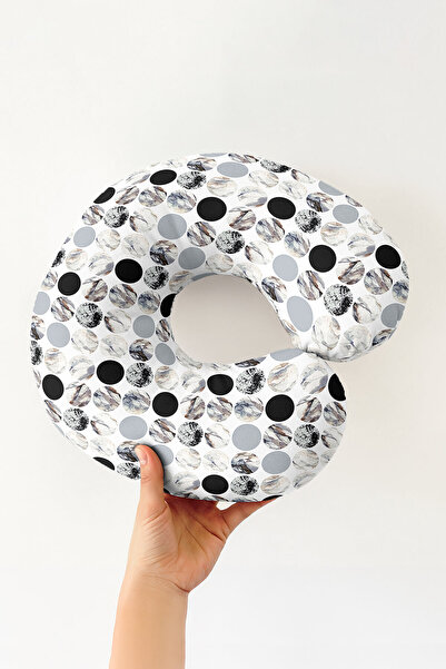 Evimde Bambaşka Pernă ergonomică pentru gât cu model cerc modern - Pernă moal...