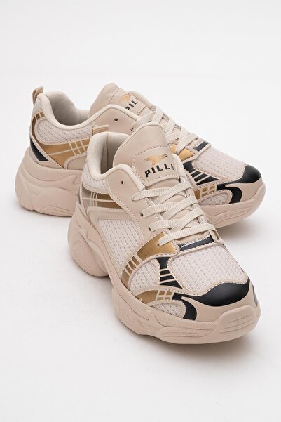 CCWAY AYAKKABI Anorak Pantofi sport pentru femei BEIGE GOLD