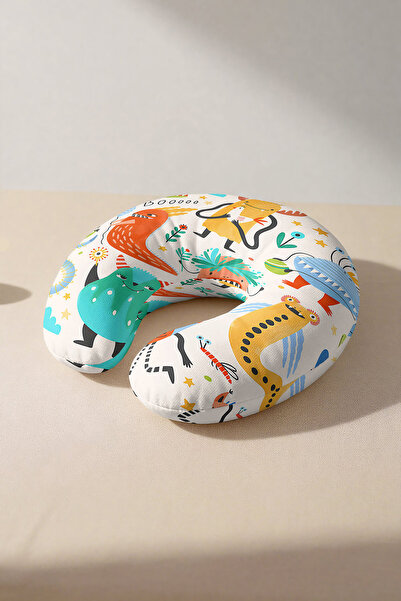 Evimde Bambaşka Pernă ergonomică pentru gât Cute Monsters - Colorful Line per...