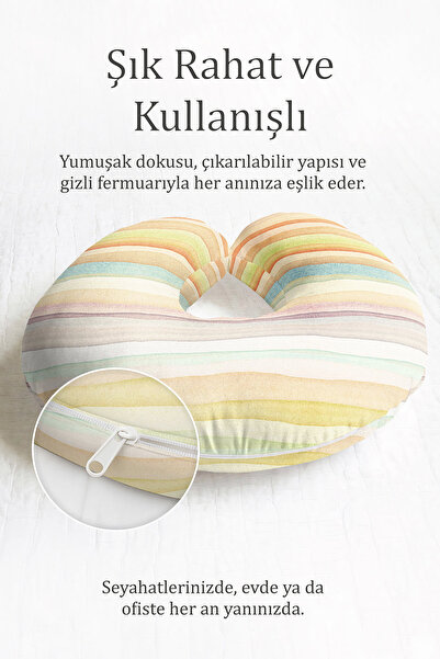 Evimde Bambaşka Jastuk za vrat u pastelnim bojama - mekani žuti, zeleni, nara...