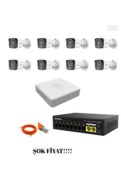 ORFE Hikvision Hilook 8'li IP Set Gece Renkli Görüşlü