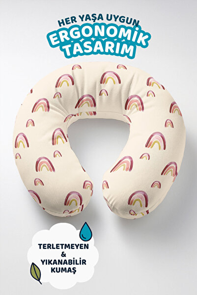 Evimde Bambaşka Pastelni dugin jastuk za vrat Sa deznom Pamuk komada - slatki...