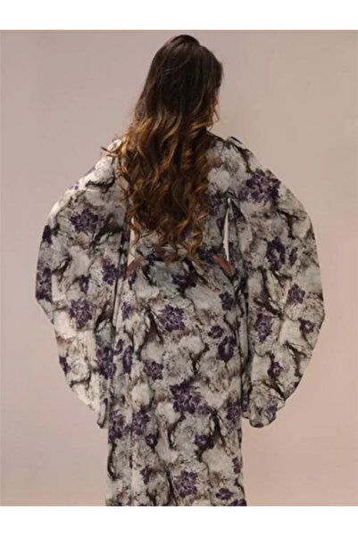 TREASUREISLAND Floral dress with crystal embellishment at the waist and pleated pleats