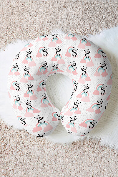 Evimde Bambaşka Pernă ergonomică pentru gât cu model curcubeu panda - pernă d...