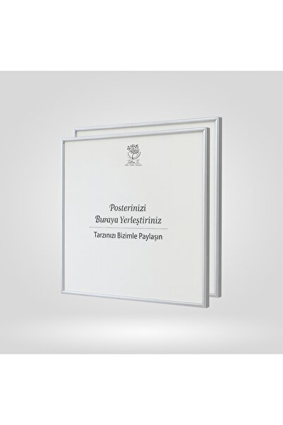 Tablomtr Silver Square Metal Framed Glass Blank Frame 2 Pieces