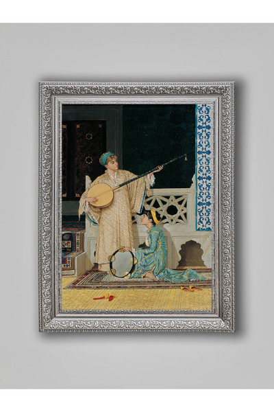 WoodyArts Pictură Muzicieni la Palatul – Cadru Gri Antic