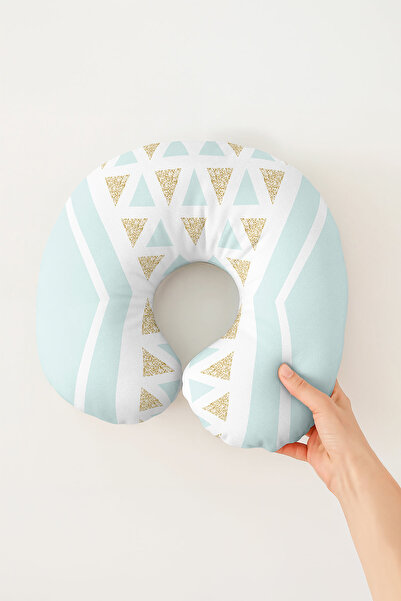 Evimde Bambaşka Pernă pentru gât din bumbac cu model triunghi geometric - Per...