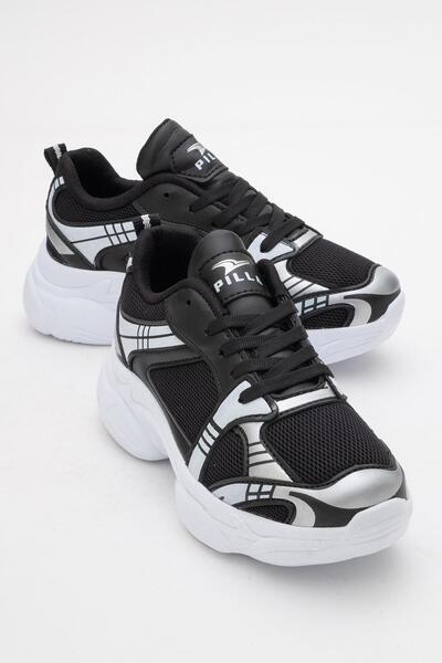 CCWAY AYAKKABI Anorak Pantofi sport pentru femei NEGRU ALB